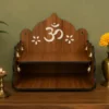 Wooden Hanging Temple – 2-Step Decorative Mandir for Home & Puja Room | Traditional Spiritual Wall Hanging ( brown, OS )