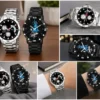 Men’s Analog Watch Combo Pack of 2 – Black Dial Stainless Steel Chain & Rubber Strap Watches | Quartz Casual Wristwatch Set ( default, OS )