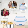 Electric Lunch Box Portable Food Warmer Food Heating Lunch Box Removable Food-Grade Stainless Steel Compartments, for Car, Truck, office ( default, Standard ).