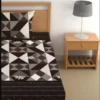 Single Bed Cotton Bedsheet with One Pillow Cover – Superfine, Geometric Print, Summer Use ( default, Standard ).