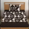 Single Bed Cotton Bedsheet with One Pillow Cover – Superfine, Geometric Print, Summer Use ( default, Standard ).