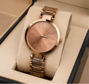 Women’s Designer Metal Analog Watch – Round Brown Dial Quartz Wristwatch | Stylish Fashion Watch with Additional Strap ( brown, OS )