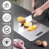 Stainless Steel Chopping Board 35 x 25 CM | Multipurpose Kitchen Cutting Board | Dishwasher Safe | Silver | Pack of 1