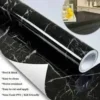 Marble Aluminum Foil Kitchen Stickers – Oil-Proof, Waterproof, Self-Adhesive Wallpaper PVC (Black Marble, 60cm x 200cm, Pack of 2) ( black, Free Size ).