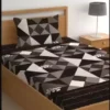 Single Bed Cotton Bedsheet with One Pillow Cover – Superfine, Geometric Print, Summer Use ( default, Standard ).