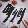 3 Pcs Kitchen Knife Set – Stainless Steel Multipurpose Cutting Knives with Protective Covers ( black, OS )