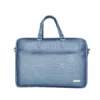 Durable Navy Blue Vegan Leather Laptop Bag with Reinforced Stitching ( blue, Standard )