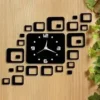 Amazing Stylish Square Acrylic Wall Clock – Modern Plastic Design, All-Purpose ( black, Standard ).