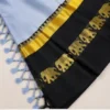 Elephant Design Cotton Silk Saree with Running Blouse Piece ( grey, Free Size )