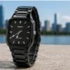 Men's Black Analog Quartz Watch – Stylish Square Dial Metal Strap Wrist Watch for Boys & Men ( black, OS )