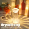 Crystal LED Night Lamp – USB Rechargeable Diamond Table Lamp with Warm Light for Bedroom, Living Room & Home Décor ( default, OS )
