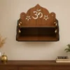 Wooden Hanging Temple – 2-Step Decorative Mandir for Home & Puja Room | Traditional Spiritual Wall Hanging ( brown, OS )