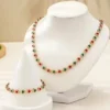Indian Wedding Jewellery Set for Women | Gold-Plated Brass Necklace & Bracelet with Cubic Zirconia | Adjustable Choker/Maangalyam/Murukku Style ( default, Standard ).