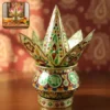 Traditional Decorative Pooja Kalash with Lotus Crown Design for Rituals (1 Set) ( default, OS )