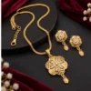 Jewellery Set for Girls and Women – 1 Gram Gold Micro Plated Pendant Chain and Earrings ( default, OS )