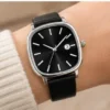 Analog Watch for Men & Women – Grey Dial with Silicon Strap, Quartz ( black, OS )