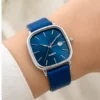 Analog Watch for Men & Women – Grey Dial with Silicon Strap, Quartz ( blue, OS )