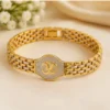 Gents Bracelet and Rudraksh Rakhi for Bhaiya – Gold Brass Bracelet ( default, OS )