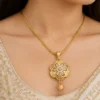 Jewellery Set for Girls and Women – 1 Gram Gold Micro Plated Pendant Chain and Earrings ( default, OS )