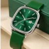 Analog Watch for Men & Women – Grey Dial with Silicon Strap, Quartz ( green, OS )