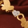 Bracelet for Women – Gold Plated Brass Cuff with CZ/AD Stones ( default, OS )